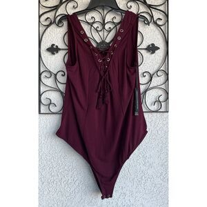 Torrid Insider Collection Lace Up Body Suit - Size 2X - Burgundy